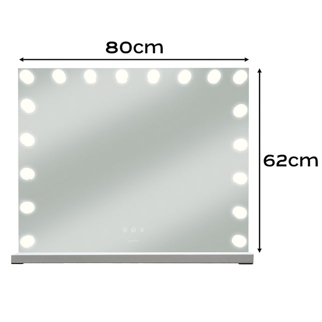 LED Kosmetikspiegel 80x62cm, Einstellbares Licht, Touch-Steuerung