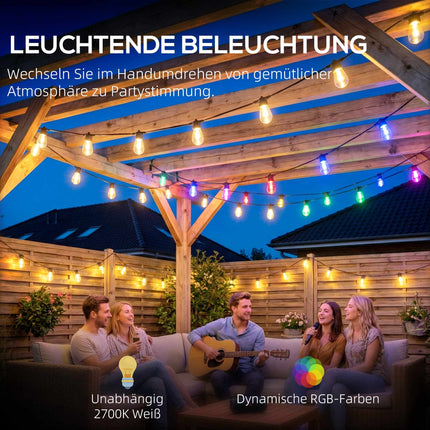 LED-Lichtervorhang, RGBW, 16,8m, Wasserdicht, Fernbedienung