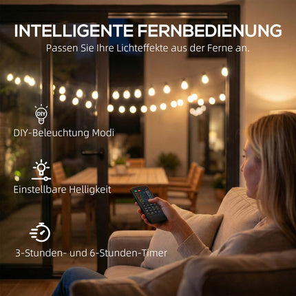 LED-Lichtervorhang, RGBW, 16,8m, Wasserdicht, Fernbedienung