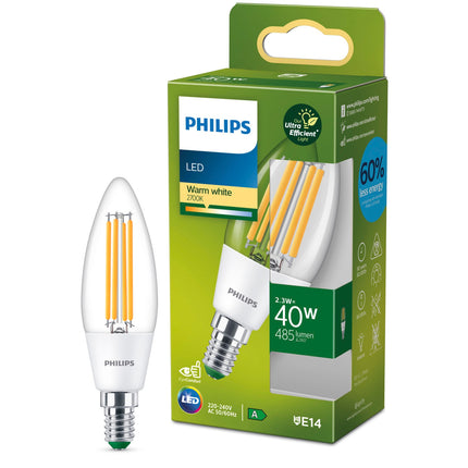 LED E14 B35 Crown 2,3W (40W) Klar 485lm 2700K Energieklasse A