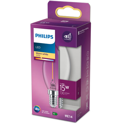LED E14 svíčka 15W čirá 136lm