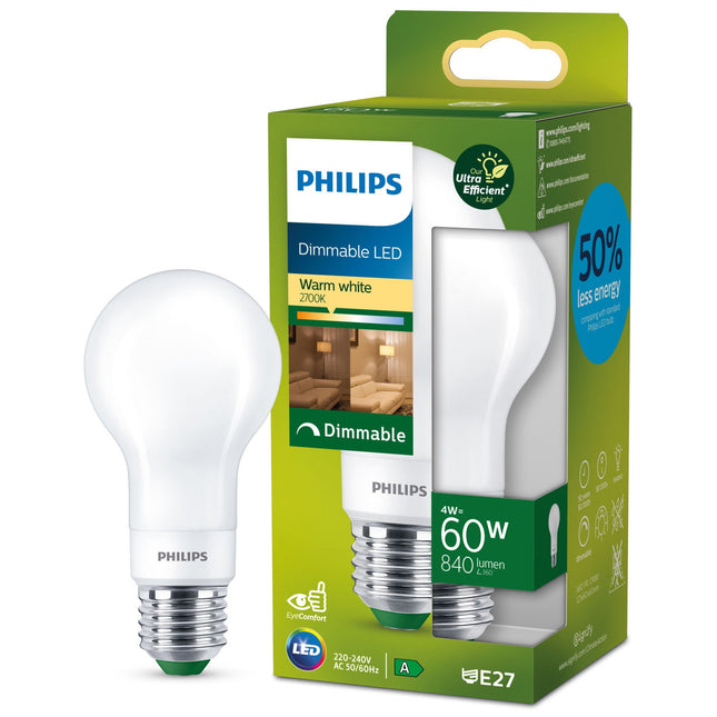 LED E27 Normal 4W (60W) Frost Dimmbar 840lm 2700K Energieklasse A