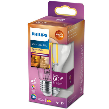 LED E27 Normal 60W Klar Dimmbar WarmGlow 806lm