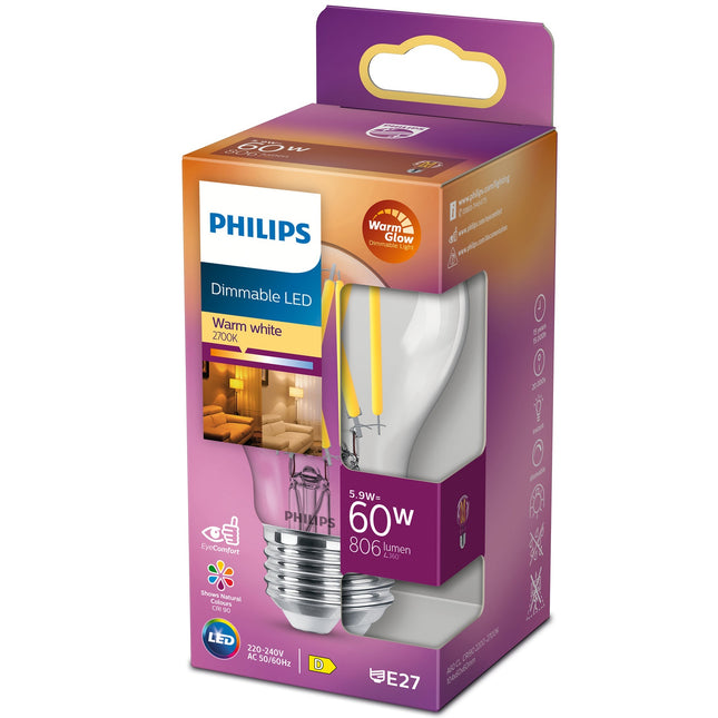 LED E27 Normal 60W Klar Dimmbar WarmGlow 806lm