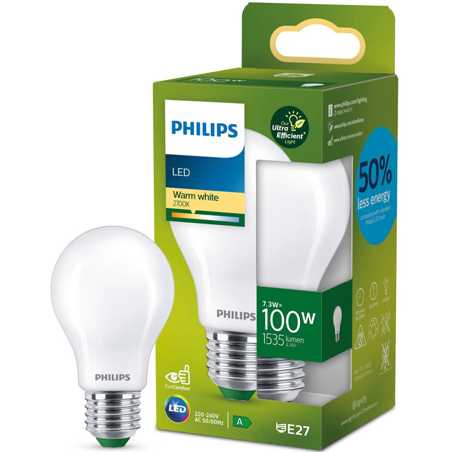 LED E27 Normal 7,3W (100W) Matt 1535lm 2700K Energieklasse A