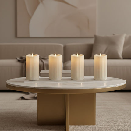LED-Kerzen ohne Flamme, 4er-Set, flackerndes Licht