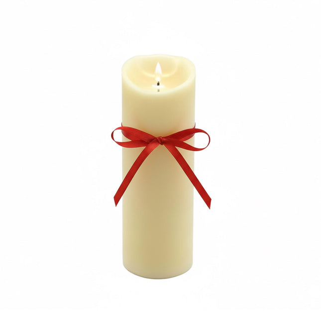 LED-Stumpenkerze, flammenlos, 30 cm, Echtwachs-Finish