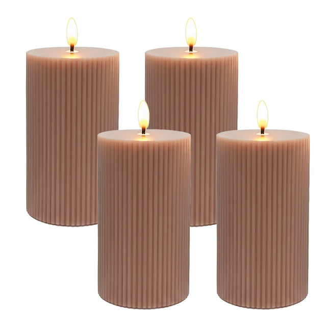 LED-Echtwachskerzen, flammenlos, mit Flackerflamme