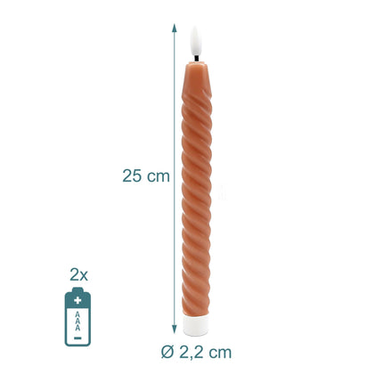 LED Flameless Taper Candles, Real Wax, Set of 6
