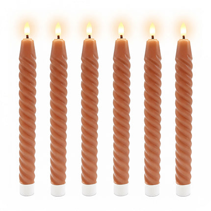 LED Flameless Taper Candles, Real Wax, Set of 6