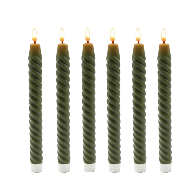 LED Flameless Taper Candles, Real Wax, Set of 6