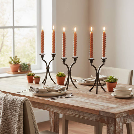 LED Flameless Taper Candles, Real Wax, Set of 6