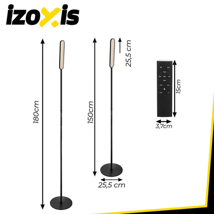 LED-Stehlampe 180cm, Schwarz, Fernbedienung, Timer
