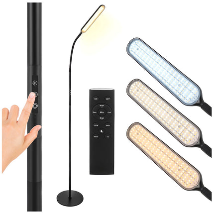 LED-Stehlampe 180cm, Schwarz, Fernbedienung, Timer