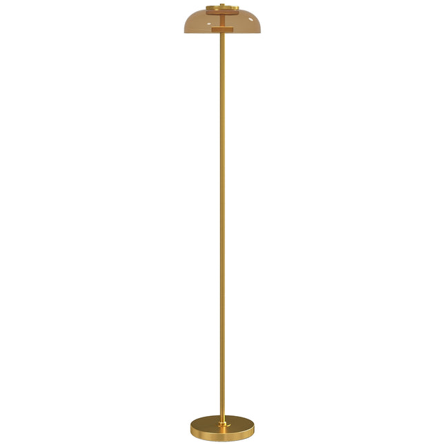 LED Stehlampe, 3000K warmweißes Licht, Messing-Finish, Fußschalter