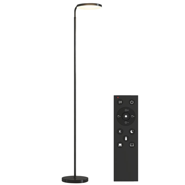 LED-Stehleuchte, verstellbar, Fernbedienung, Schwarz
