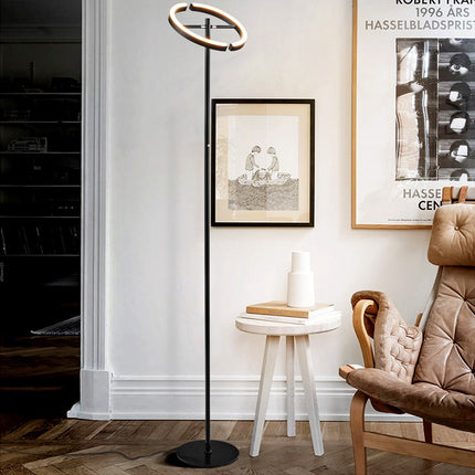 LED Floor Lamp, Dimmable Touch Control, Black Metal