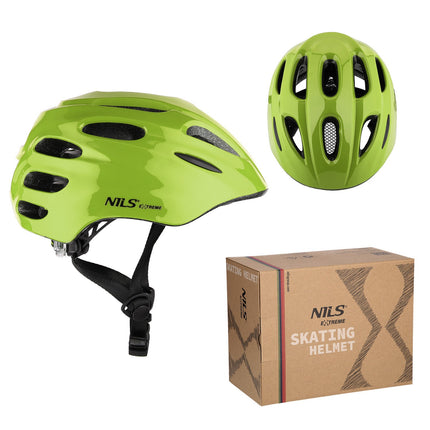 LED helma zelená, XXS (48-54 cm), Nils Extreme