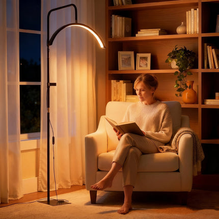LED-Wimpernlampe Halbmond, Handyhalterung, Höhenverstellbar