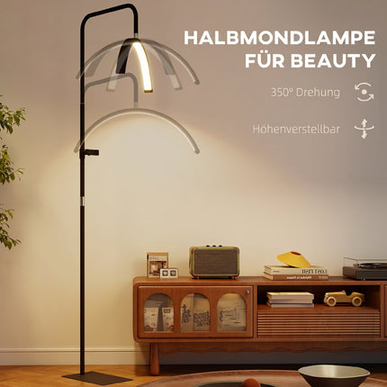 LED-Wimpernlampe Halbmond, Handyhalterung, Höhenverstellbar