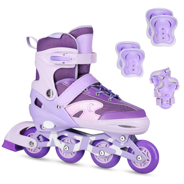 LED-Inlineskates mit Protektoren, Größe M (35-38)