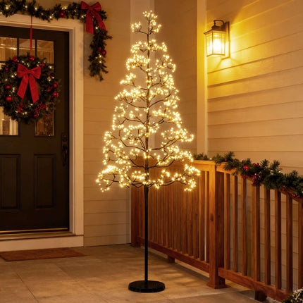 LED Lichterbaum 150 cm, 1000 warmweiße LEDs, Zementfuß