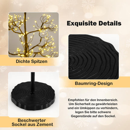 LED Lichterbaum 150 cm, 1000 warmweiße LEDs, Zementfuß