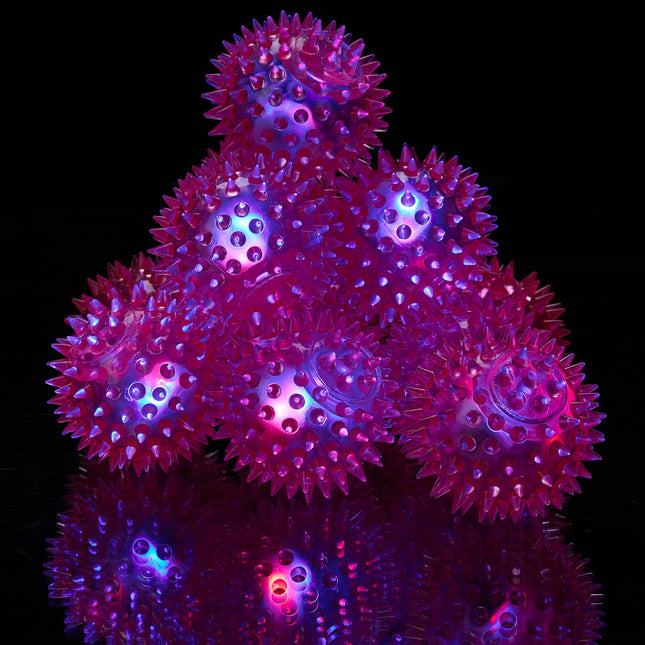 LED-Leuchtbälle, stachelig, 12 Stück, rot/blau