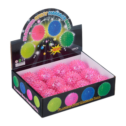 LED Light-Up Spiky Balls, 12-Pack, Red/Blue