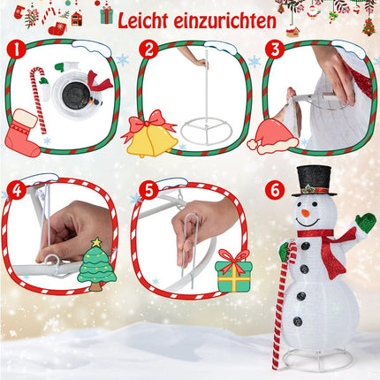 LED Lighted Snowman 150 CM, 180 Lights, Outdoor Stakes