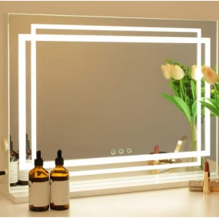 LED Schminkspiegel, 3-farbig dimmbar, Touch, 80x62 cm