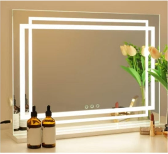 LED Schminkspiegel, 3-farbig dimmbar, Touch, 80x62 cm