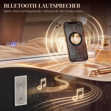 LED-Schminkspiegel mit Bluetooth, RGB, 10-facher Vergrößerung