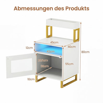 LED Nightstand with Adjustable Lighting and Storage