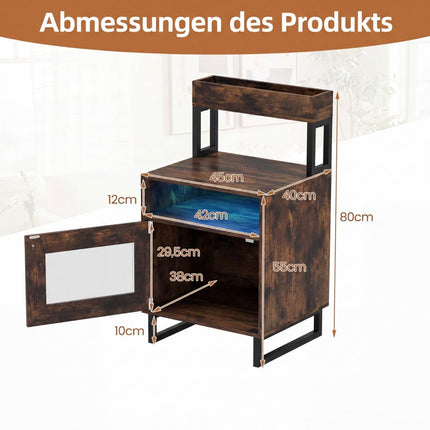 LED-Nachttisch mit einstellbarer Beleuchtung und Stauraum
