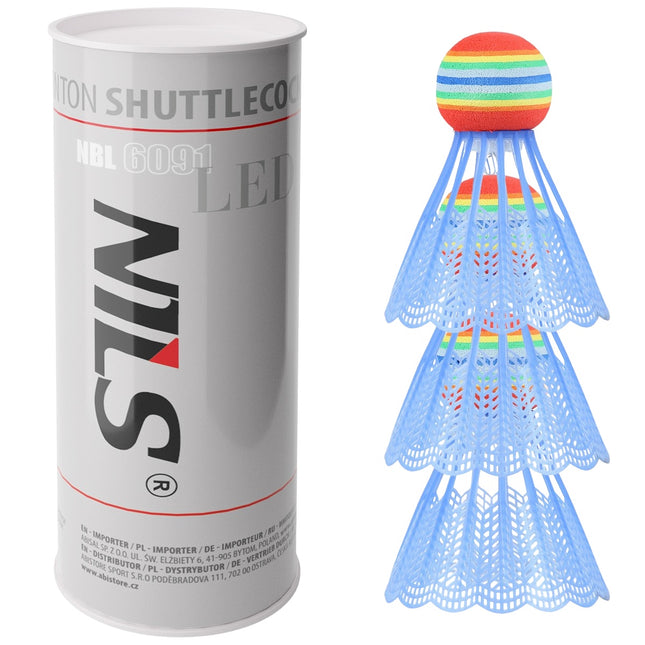 LED-Nylonfederbälle, 3er-Pack