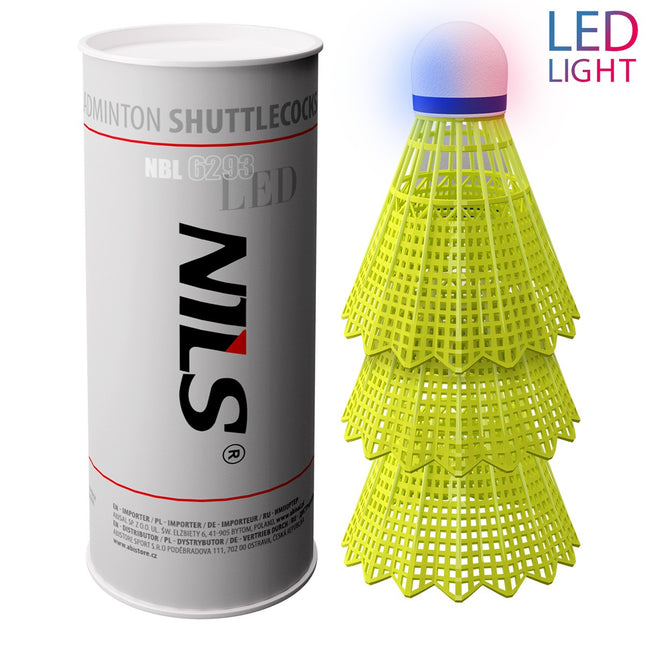 LED-Nylonschlägerbälle, mehrfarbig, 3er-Pack