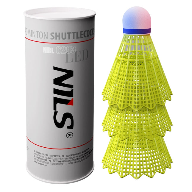 LED-Nylonschlägerbälle, mehrfarbig, 3er-Pack