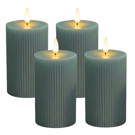 LED Echtwachs Flackerkerzen, 4er-Pack