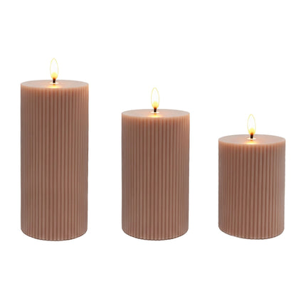 LED-Echtwachs-Flammenlose Kerzen – 3er-Set