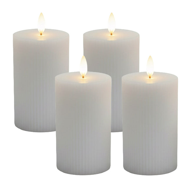 LED Echtwachs-Flammenlose Kerzen – 4er-Set