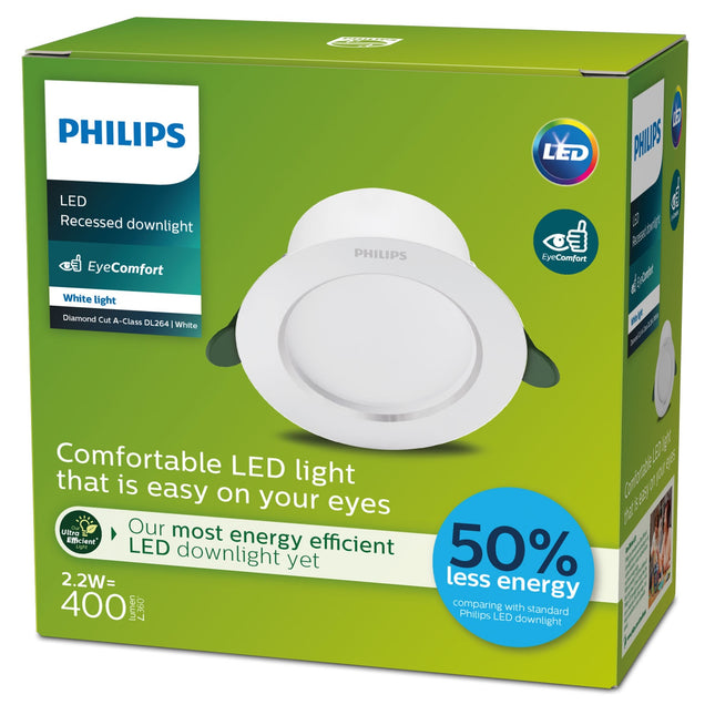 LED Einbaustrahler Diamond Cut Ø105mm 2,2W 400lm 3000K Energieklasse A