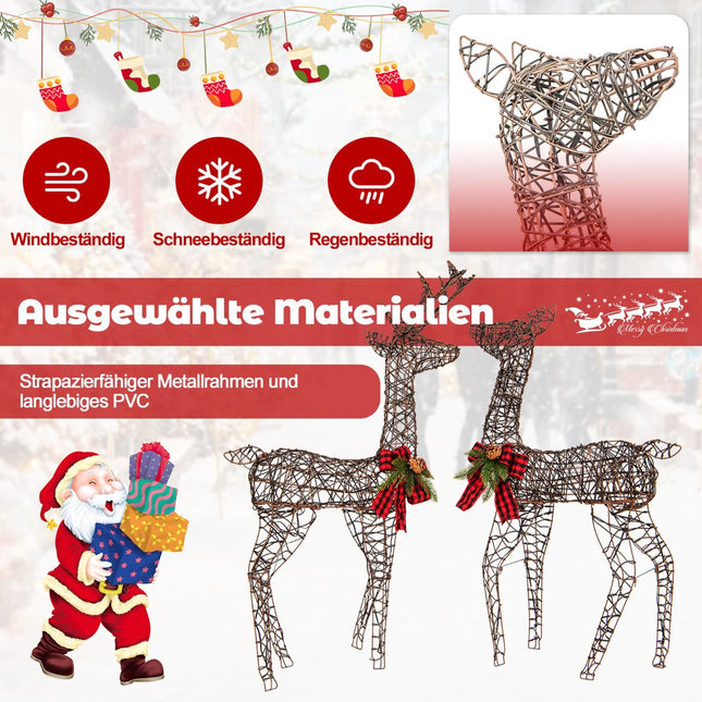 LED Reindeer Family Set, 2-Piece, 200 Lights, Outdoor