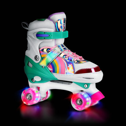 LED Roller Skates, Rainbow, Size S (31-34)
