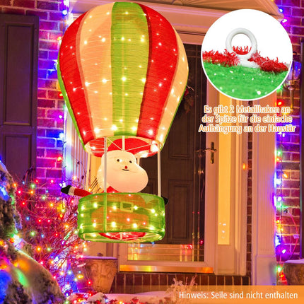 LED Santa Heißluftballon-Dekoration, 135 cm, 160 LEDs