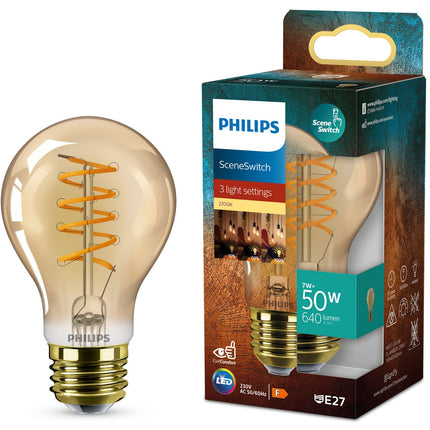 Ampoule LED SceneSwitch E27 A60 7-3,8-1W (50W) Déco spirale
