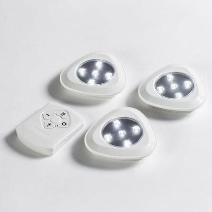 LED Spotlights, Wireless, 3-Pack with Remote