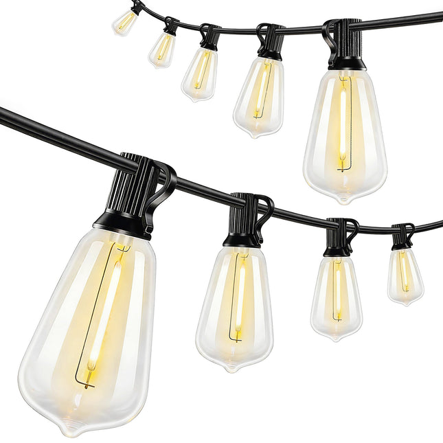 LED Lichterkette, 18m, 50 Vintage Edison Glühbirnen, Warmweiß