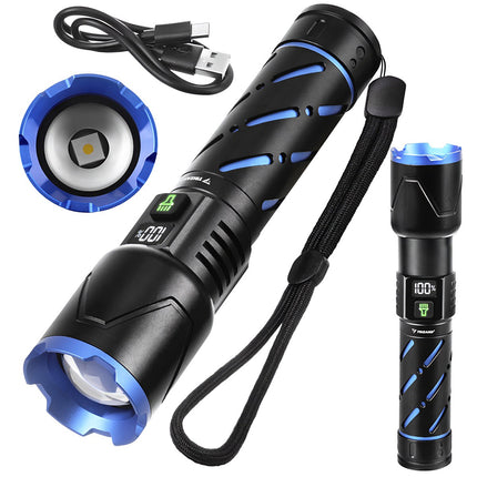 LED Tactical Flashlight 800lm, Rechargeable, Waterproof
