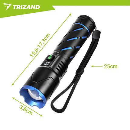LED Tactical Flashlight 800lm, Rechargeable, Waterproof